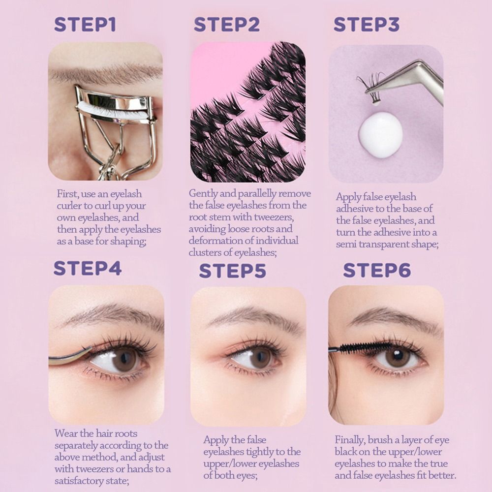 Eyelash Extension Wispy Look - 12 Rows Natural Look False Eyelashes