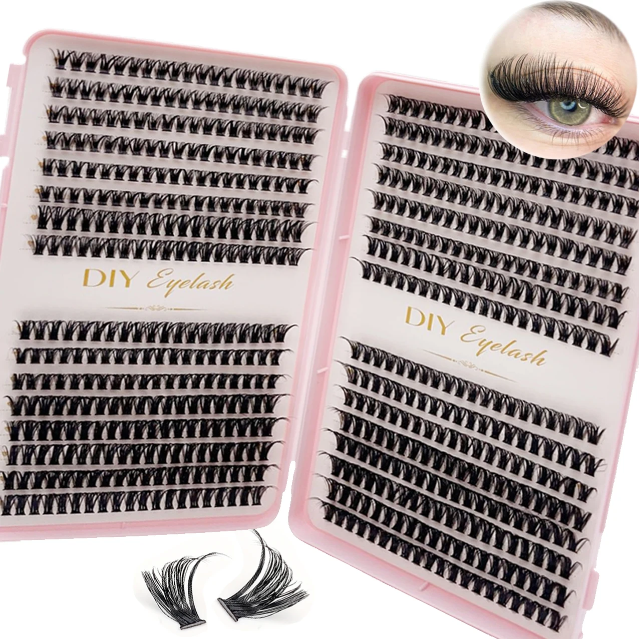 640pcs DIY Personal Lashes 40P - đánh giá và giá Eyelash Extension Wispy Look