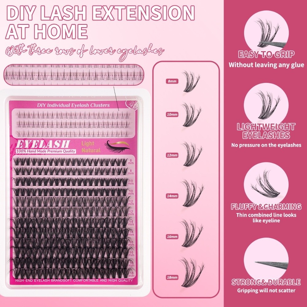 8-18mm Length False Eyelashes  - đánh giá và giá Eyelash Extension Wispy Look